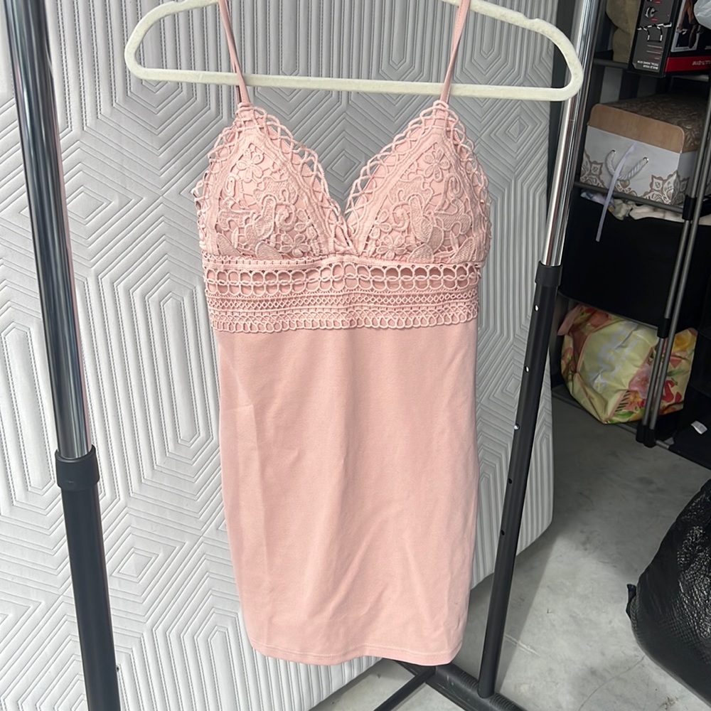 Lace bodice thin strap party summer dress